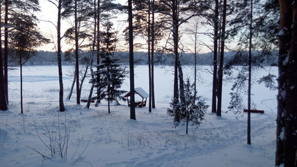 Countryside winter landscape