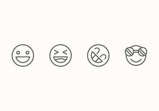 70 Minimalist Emoticon Icons