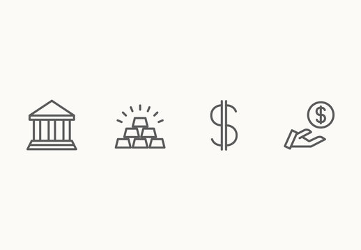 40 Minimalist Business and Finance Icons