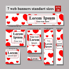 set of web banners Valentine's Day