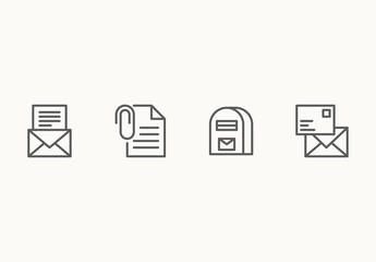 35 Minimalist Mail and Email Icons