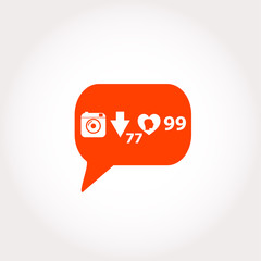 Like Counter Notification Icon, modern flat button, comment icons