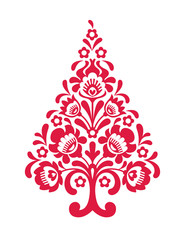 Polish folk christmas tree cutout - obrazy, fototapety, plakaty
