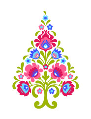 Polish folk christmas tree cutout - 125400975