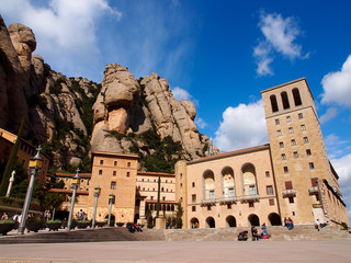 Famous Montserrat monastery in the mountains.