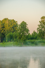 fog over the water .