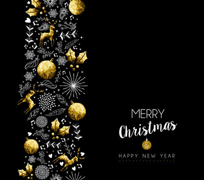 Christmas And New Year Gold Pattern Decoration