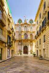 Palazzo Cavarretta (Town Hall) in Trapani. Sicily, Italy - obrazy, fototapety, plakaty