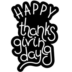 Happy Thanksgiving Day hand drawn lettering text