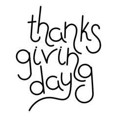 Thanksgiving Day Hand drawn lettering text