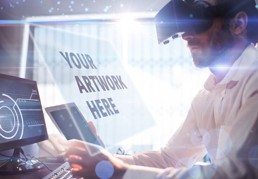 Man and Virtual Reality Headset 2