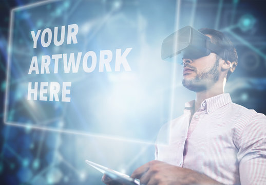 Man and Virtual Reality Headset 4