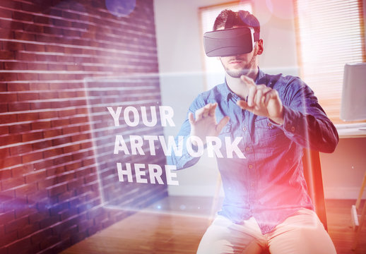 Man and Virtual Reality Headset 8