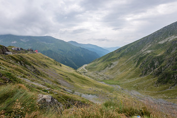 View to the carpathian mountains war road transfagarasan