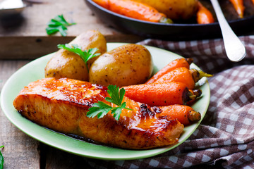 Brined Salmon with Maple Syrup