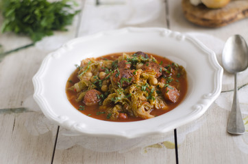 Chorizo and chickpea soup