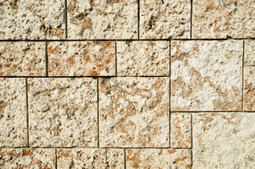 Colorful stone wall closeup