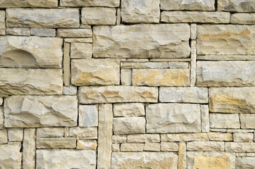 Colorful stone wall closeup