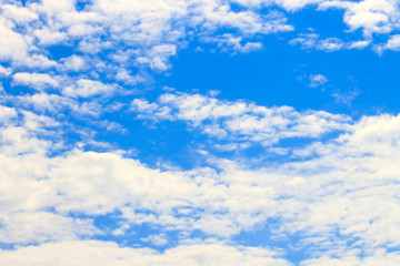 Blue sky with clouds close-up