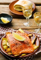 Salmon with Leeks