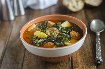 Kale and chorizo soup