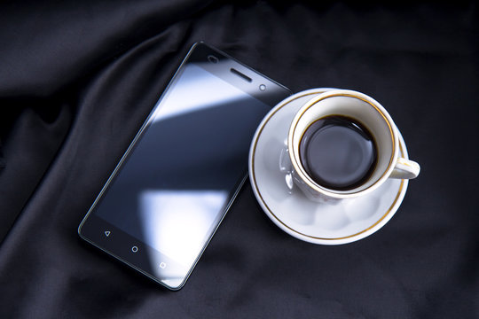 Breakfast coffee smartphone