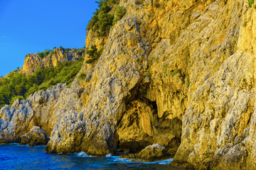 Sea view of cave in rock