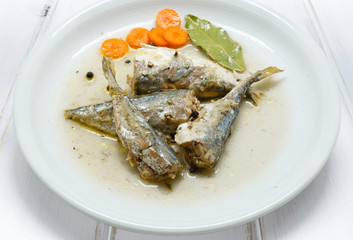 Marinated mackerel with olive oil
