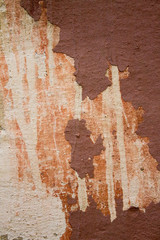 concrete wall cracked paint red