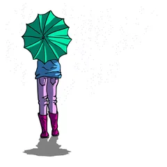Foto auf Acrylglas Meisje met paraplu © emieldelange