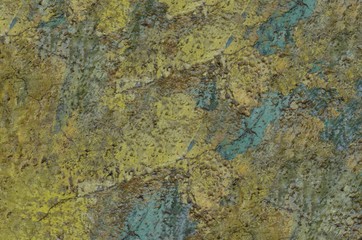 Fototapeta premium old spotty stained concrete wall texture background. color Green, yellow