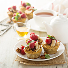 Homemade freshly baked oatmeal muffins