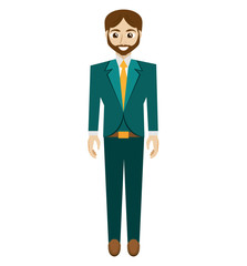 businessman avatar elegant islated icon vector illustration design