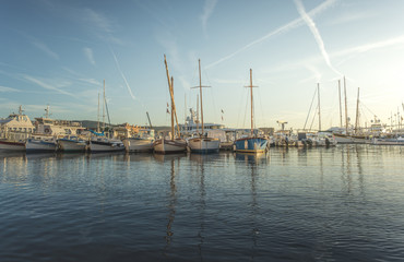 Fototapeta na wymiar Yachts in Saint-Tropez bay