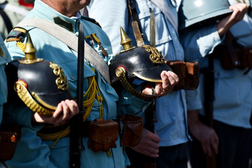 Naklejka premium Historical military reenactment