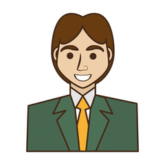 businessman avatar elegant islated icon vector illustration design