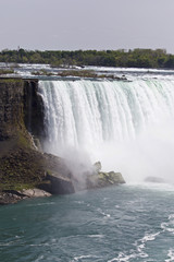 Beautiful isolated image with the amazing Niagara falls Canadian side