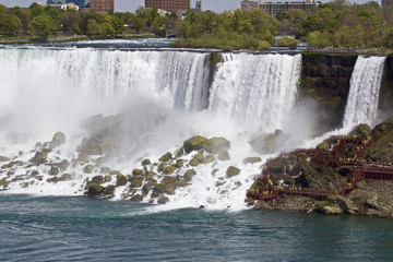 Beautiful isolated photo of the amazing Niagara waterfall US side