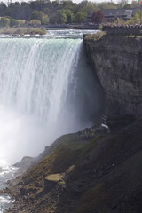 Fototapeta na wymiar Beautiful background with the amazing Niagara falls at the Canadian side