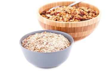 Muesli in the bowls