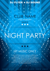 Vertical blue music background with lines, mosaic and place for text.