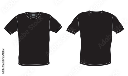 Download "Black men's t-shirt template vector, front and back view ...