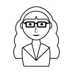 Obraz premium businesswoman avatar elegant isolated icon vector illustration design