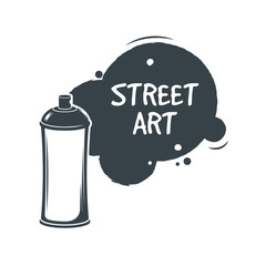 Aerosol graffiti paint spray. Stree art concept. Sticker. Vector Illustration. Graffiti style.