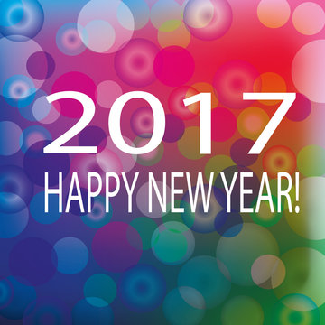 Happy New Year 2017 greeting card. Snowflake background.