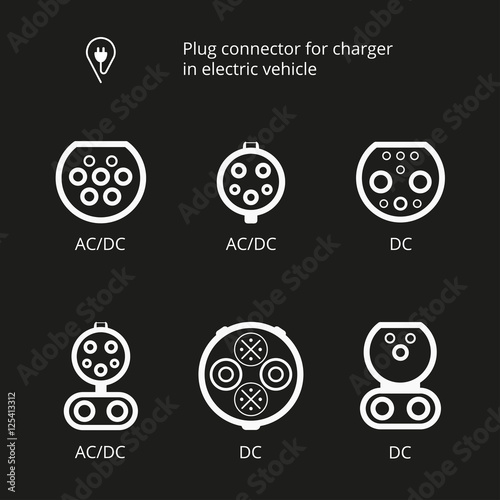 power pin 3 plug dc electric Vector for