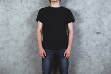 Boy in black t-shirt