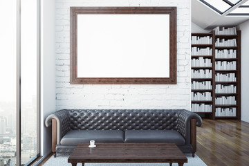 Creative library with blank frame