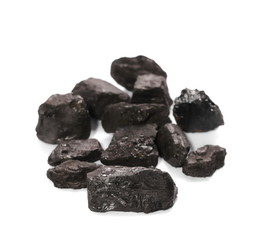 black coal isolated on white background