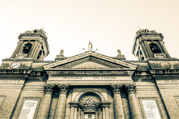 Facade of Church of Our Lady of Victories Senglea Basilica HDR s